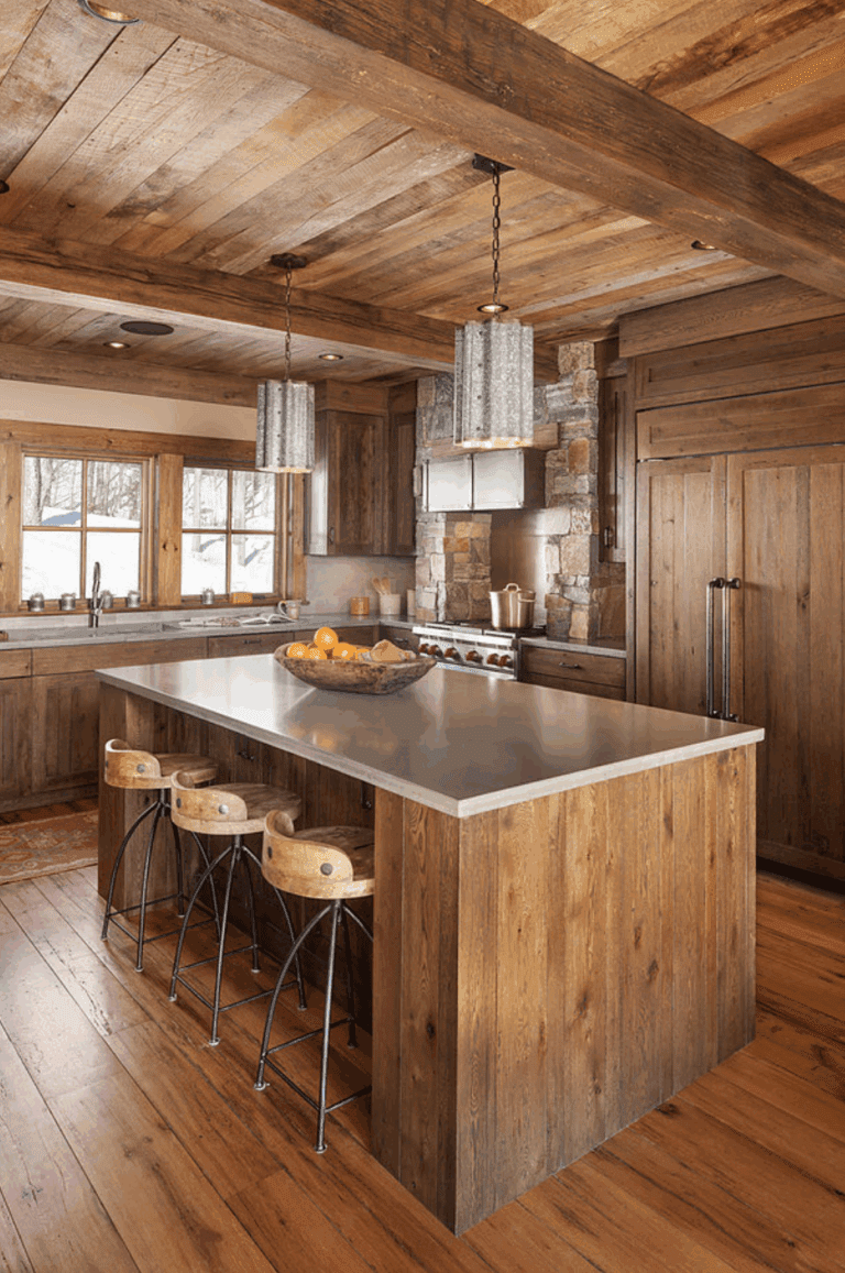9 of Our Favorite Rustic Kitchens with Exposed Wood Beams